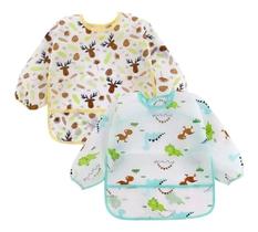 Babador Manga longa Impermeável BLW Kit 2Unds AlceDino Babador Manga longa Impermeável BLW Kit 2Unds AlceDino