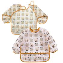 Babador Manga Longa Impermeável BLW Kit 2Unds Ursinhos Babador Manga Longa Impermeável BLW Kit 2Unds Ursinhos