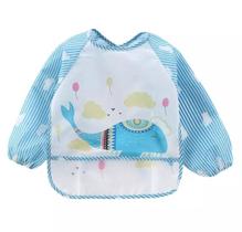 Babador Manga Longa Impermeável Cata Migalhas Animais Blw - Baleia Azul Babador Manga Longa Impermeável Cata Migalhas Animais Blw - Baleia Azul