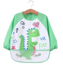 Babador Manga Longa Impermeável Cata Migalhas Dinossauro