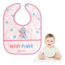 Babador Multikids Baby Yum! Rosa Impermeável Bolso Coletor