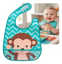 Babador para Bebê Buba Impermeável Com Bolso Leão Macaco Unicórnio