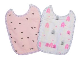 Babador Para Bebe Impermeável Menina Flanela 2 Unidades 100% Algodão Ideal Para Alimentação