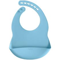 Babador Pega Migalhas Buba em Silicone com Ajuste Azul