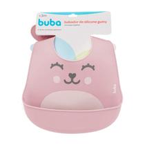 Babador Rosa De Silicone Com Pega Migalhas Gumy - Buba