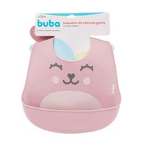 Babador Silicone Buba Impermeável Pega Migalhas Gumy Rosa Babador Silicone Buba Impermeável Pega Migalhas Gumy Rosa