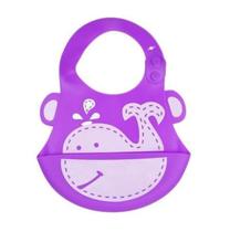 Babador Silicone Cata Migalhas Baleia Lilas Kababy