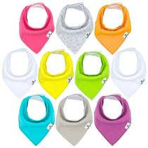 Babadores de algodão Diaper Squad Baby, pacote com 10 babadores ajustáveis Babadores de algodão Diaper Squad Baby, pacote com 10 babadores ajustáveis