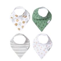 Babadores de bandana para bebês Copper Pearl, pacote com 4 unidades, algodão macio, unissex