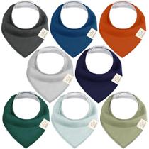 Babadores de bandana para bebês KeaBabies, pacote com 8 pacotes de algodão orgânico macio