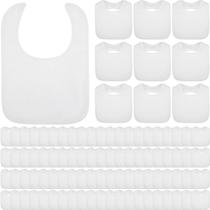 Babadores de bebê Toulite, 20 peças de algodão branco, impermeáveis, 30x20 cm Babadores de bebê Toulite, 20 peças de algodão branco, impermeáveis, 30x20 cm