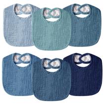 Babadores de Bebê Wrrernsin em Algodão Musselina Ajustáveis, Kit com 6 Babadores de Bebê Wrrernsin em Algodão Musselina Ajustáveis, Kit com 6
