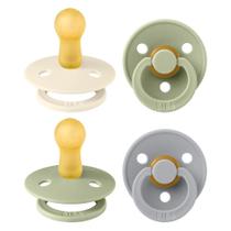Babadores de chupeta Colour Soother, pacote com 4 unidades de látex natural 6-18M