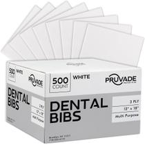 Babadores dentários descartáveis Pruvade, pacote com 500 camadas, para adultos, brancos