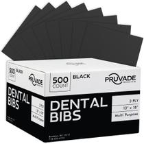 Babadores dentários descartáveis Pruvade, pacote com 500 camadas, para adultos, pretos