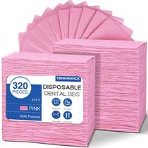 Babadores dentários descartáveis TENKAIWICK, pacote 320, impermeáveis, rosa Babadores dentários descartáveis TENKAIWICK, pacote 320, impermeáveis, rosa