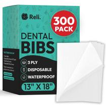 Babadores dentários Reli. Branco de 13 x 18 cm à prova d'água de 3 camadas (pacote com 300) Babadores dentários Reli. Branco de 13 x 18 cm à prova d'água de 3 camadas (pacote com 300)