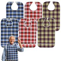 Babadores para adultos GrkjgyTech, pacote com 6 unidades, impermeáveis e reutilizáveis