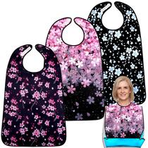 Babadores para adultos TaoTazon Cherry Blossom para mulheres, pacotes com 3 pacotes