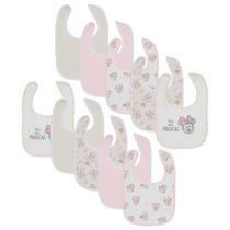 Babadores para bebês Disney Minnie Mouse, pacote com 10 unidades, absorventes de algodão macio Babadores para bebês Disney Minnie Mouse, pacote com 10 unidades, absorventes de algodão macio