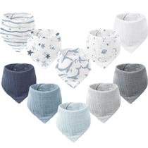 Babadores para bebês Konssy Muslin, pacote com 10 unidades, 100% algodão, macio e absorvente
