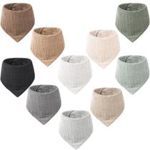 Babadores para bebês Konssy Muslin, pacote com 10 unidades, 100% algodão, unissex, 0-36m