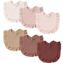 Babadores para bebês MairMore Muslin Bandana Drool Bibs, pacote com 6 unidades unissex Babadores para bebês MairMore Muslin Bandana Drool Bibs, pacote com 6 unidades unissex