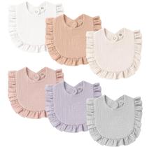 Babadores para bebês MairMore Muslin Bandana Drool Bibs, pacote com 6 unidades unissex Babadores para bebês MairMore Muslin Bandana Drool Bibs, pacote com 6 unidades unissex