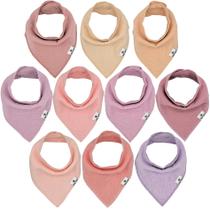 Babadores para bebês, pacote com 10 fraldas, algodão esquadrado, ajustáveis, 20x23 cm Babadores para bebês, pacote com 10 fraldas, algodão esquadrado, ajustáveis, 20x23 cm