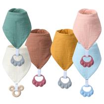Babadores para dentição para bebês, pacote com 6 unidades, algodão orgânico, macio Babadores para dentição para bebês, pacote com 6 unidades, algodão orgânico, macio