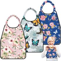 Babadores Shihanee para adultos para mulheres à prova d'água com coletor de migalhas x3 Babadores Shihanee para adultos para mulheres à prova d'água com coletor de migalhas x3