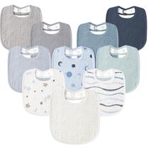 Babadores Sushuration Muslin Baby Drool, pacote com 10, ajustáveis e macios Babadores Sushuration Muslin Baby Drool, pacote com 10, ajustáveis e macios