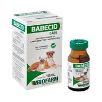 Babecid Cães Antiprotozoário Injetável Biofarm 10ml Babecid Cães Antiprotozoário Injetável Biofarm 10ml