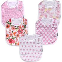 Baberos para Bebé Ajustables de Algodón Orgánico KiddyStar, Paquete de 5, Suaves Baberos para Bebé Ajustables de Algodón Orgánico KiddyStar, Paquete de 5, Suaves