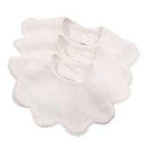 Baberos para bebés JANGANNSA 3 unidades de algodón blanco para infantes y niños pequeños Baberos para bebés JANGANNSA 3 unidades de algodón blanco para infantes y niños pequeños