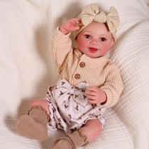 BABESIDE Boneca Bebê Reborn 17" Menina em Vinil Macio Bebe e Faz Xixi