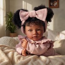 BABESIDE Boneca Reborn Bebê 20" Menina Negra com Cabelo Cacheado BABESIDE Boneca Reborn Bebê 20" Menina Negra com Cabelo Cacheado