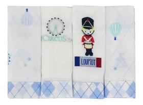 Babete 32cm X 32cm Circus Loupiot Com 4 Unidades Soldadinho - anjo da mamãe