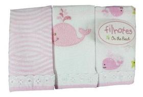 Babete 32cm X 32cm Estampada Filhotes Pacote Com 3 Unidades - anjo da mamãe