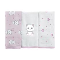 BABETE BUBLIM MALHAS PANDA ROSA - Kit com 3 Unidades BABETE BUBLIM MALHAS PANDA ROSA - Kit com 3 Unidades