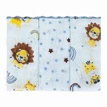 BABETE BUBLIM PETIT LEÃO AZUL - Kit com 3 Unidades de Panos de Boca BABETE BUBLIM PETIT LEÃO AZUL - Kit com 3 Unidades de Panos de Boca