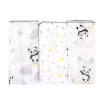 BABETE BUBLIM PETIT PANDA CINZA - Kit com 3 Unidades BABETE BUBLIM PETIT PANDA CINZA - Kit com 3 Unidades