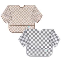 Babete com manga Bumkins, 6 a 24 meses, impermeável, pacote com 2 Babete com manga Bumkins, 6 a 24 meses, impermeável, pacote com 2