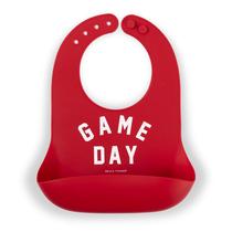 Babete de bebê Bella Tunno Game Day de silicone impermeável ajustável Babete de bebê Bella Tunno Game Day de silicone impermeável ajustável