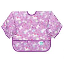 Babete de manga de bebê Bumkins de 6 a 24 meses roxo unicórnio Babete de manga de bebê Bumkins de 6 a 24 meses roxo unicórnio