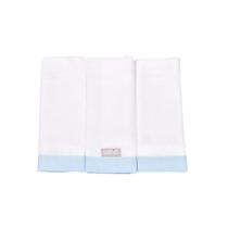 Babete Fralda Loupiot Cores Azul Bebê - 3 Unidades