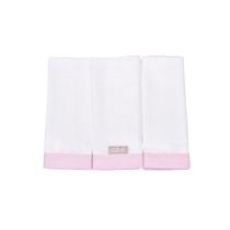 Babete Fralda Loupiot Cores Rosa Bebê - 3 Unidades