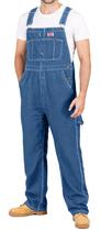 Babete jeans masculino Overall NY Threads 44 L x 30 L, lavado em pedra