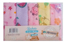 Babete Pano De Boca Bebe Menina 27cm X 32cm Com 5 Unidades -
