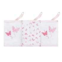 Babete Papizinha C/3 Feminino Rosa/Borboletas 1094/2102 Babete Papizinha C/3 Feminino Rosa/Borboletas 1094/2102